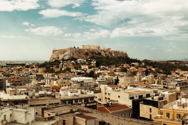 Αθήνα στον ορίζοντα στον τελευταίο όροφο — Φωτογραφία Αρχείου