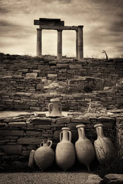 Historische ruïnes in Delos — Stockfoto