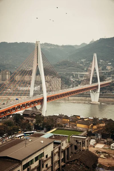 Brücke Und Städtische Architektur Chongqing China — Stockfoto