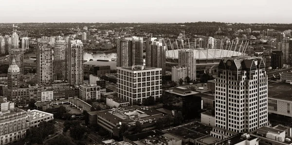 Вид Ванкувера Крышу Городской Архитектурой Закате — стоковое фото