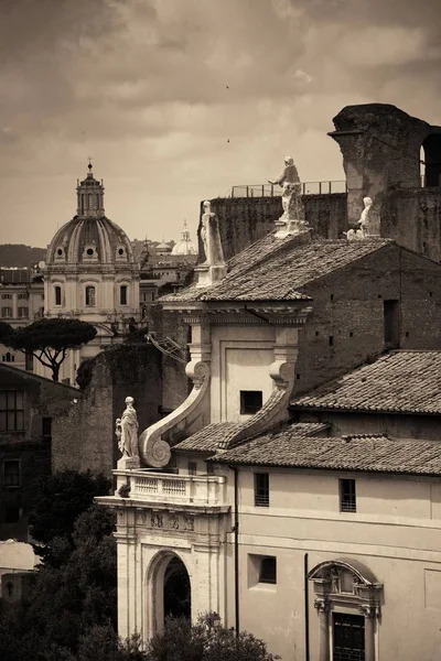 Fórum Roma Com Ruínas Edifícios Históricos Vista Para Telhado Itália — Fotografia de Stock