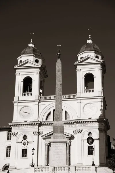 Igreja Trinita Dei Monti Topo Escadaria Espanhola Roma Itália — Fotografia de Stock