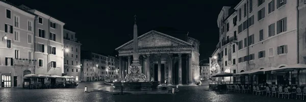 Panthéon Nuit Vue Sur Rue Panorama Est Des Bâtiments Romains — Photo