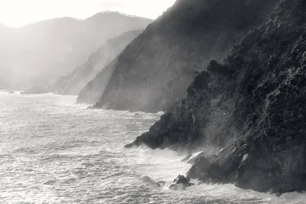 Pobřežní Linie Středozemního Moře Cinque Terre Itálie — Stock fotografie