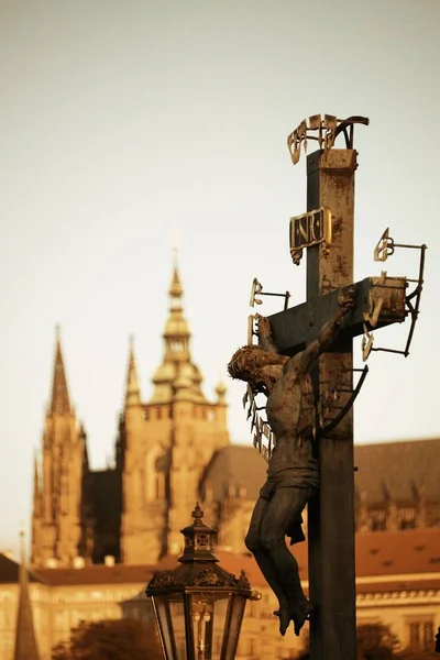 Charles Bridge statue — Stock Photo, Image