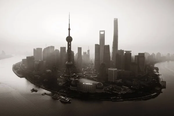 Shanghai City Flygfoto Med Pudong Affärsdistrikt Och Skyline Kina — Stockfoto