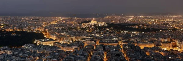 Aten skyline från Mt Lykavitos panorama — Stockfoto