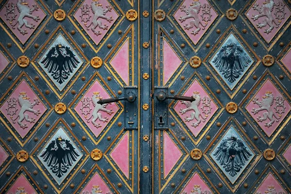 Porta de madeira padrões abstratos — Fotografia de Stock