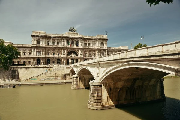 Puente Sobre Río Tíber Palacio Justicia Palazzo Giustizia Roma Italia — Foto de Stock