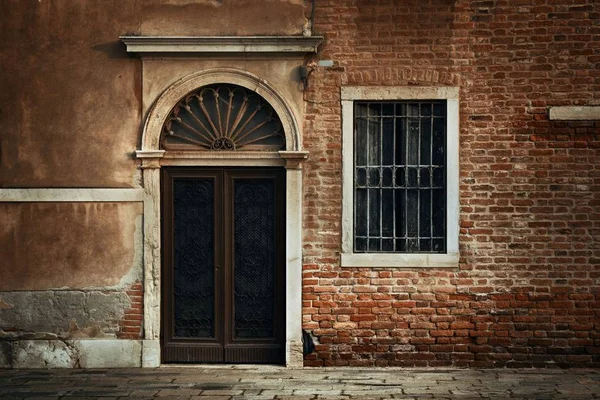 Porta Janela Vintage Edifícios Antigos Veneza Itália — Fotografia de Stock