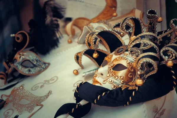 Bellissima Elegante Maschera Venezia — Foto Stock