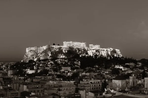 Atina manzarası çatı gece — Stok fotoğraf