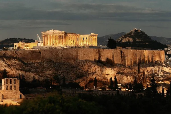 Atenas skyline noche — Foto de Stock