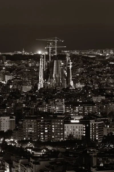 Sagrada Familia νυχτερινή προβολή — Φωτογραφία Αρχείου