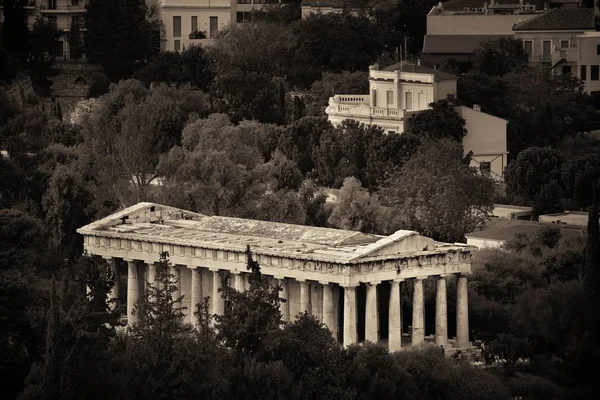 Temple of Hephaestus mountain top view — Stock Photo, Image