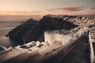 Santorini manzarası günbatımı