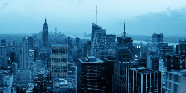 New York City gökdelenleri Çatı manzarası.