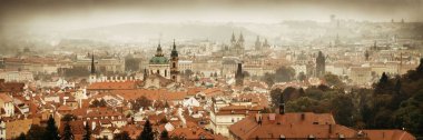 Prag manzarası çatı görünümü panorama