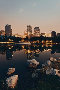 Gece Calgary Prensi Adası, Kanada.