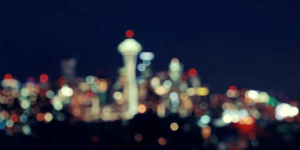 Seattle city skyline natt — Stockfoto