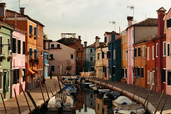 Vista Colorida Canal Burano Veneza Itália — Fotografia de Stock