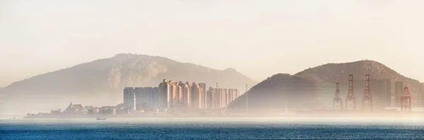 Xiamen Città Skyline Panorama Roccia Riva Fujian Cina — Foto Stock