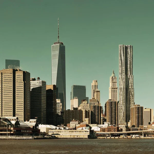 Manhattan downtown skyline — Stock Photo, Image