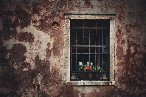 Eine Nahaufnahme Von Fenstern Historischen Gebäuden Venedig Italien — Stockfoto