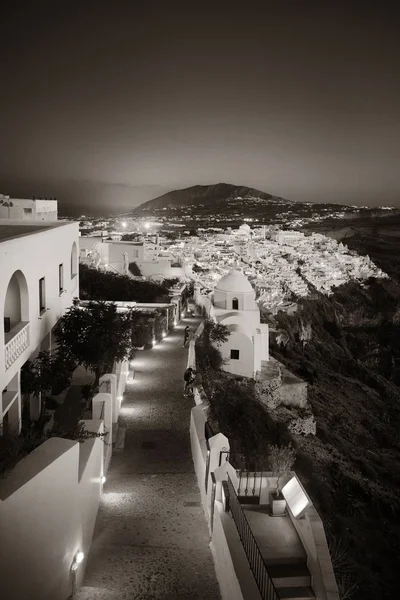 Santorin skyline nuit rue — Photo