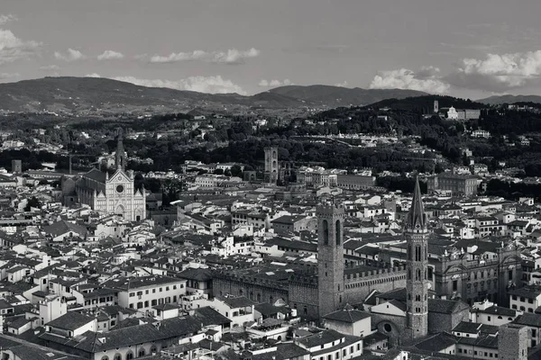 Florence skyline view rooftop bw — Stock Photo, Image