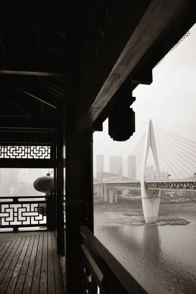 Chongqing most o Hongyadong — Zdjęcie stockowe