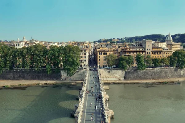 Ponte Sant Angelo Río Tíber Desde Castel Sant Angelo Roma — Foto de Stock