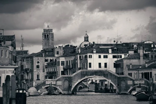 Vista Del Canal Venecia Con Edificios Históricos Puente Italia — Foto de Stock