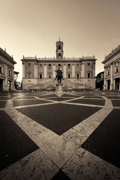 Piazza Del Campidoglio Statue Marcus Aurelius Rome Italy — Stock Photo, Image