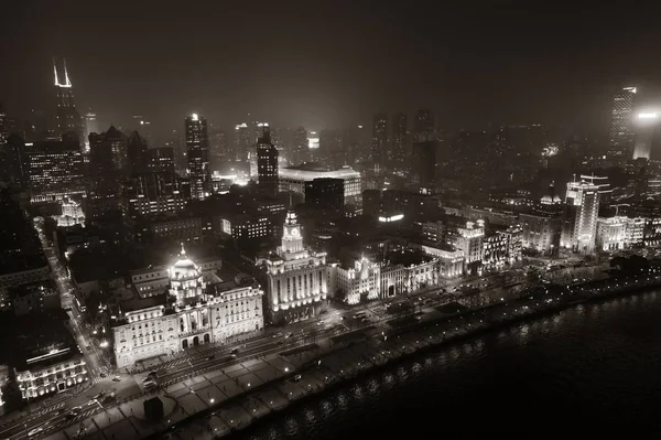 Shanghai vista aerea notturna — Foto Stock