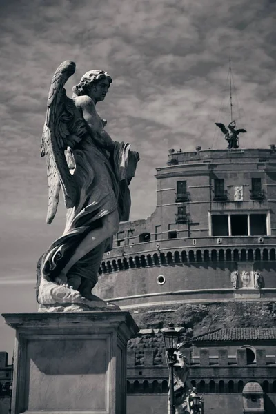 Castel Sant Angelo Itália Roma Com Anjo Estátua Close — Fotografia de Stock