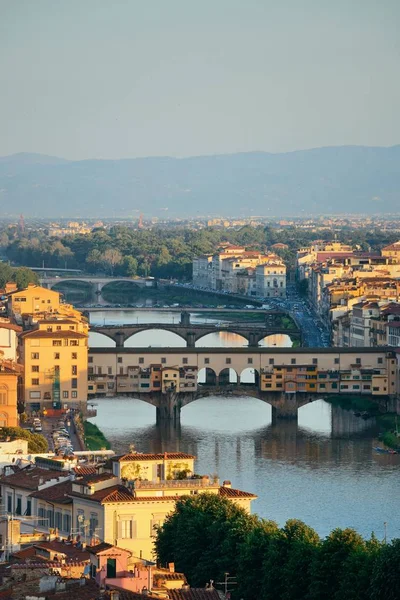 Skyline Florence Vue Piazzale Michelangelo Ponte Vecchio — Photo
