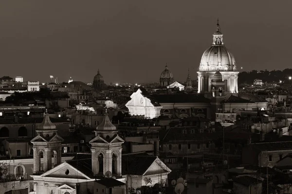 Vista Azotea Roma Con Arquitectura Antigua Italia Por Noche —  Fotos de Stock