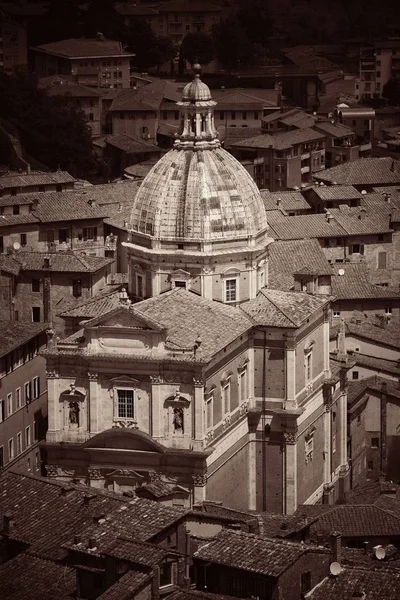 Igreja Santa Maria Provenzano Antiga Cidade Medieval Siena Vista Cima — Fotografia de Stock