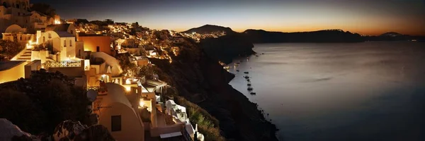 Santorini skyline notte — Foto Stock