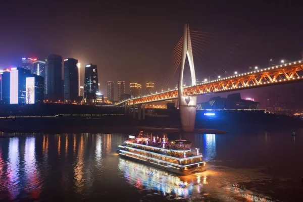 Chongqing bridge night — Stock Photo, Image