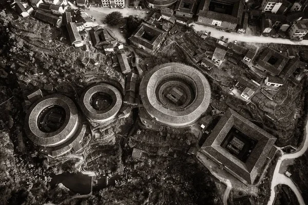 Fujian Tulou vista aérea — Fotografia de Stock