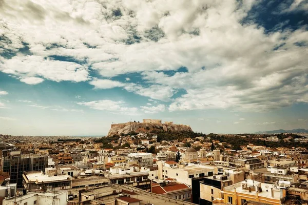 Αθήνα στον ορίζοντα στον τελευταίο όροφο — Φωτογραφία Αρχείου