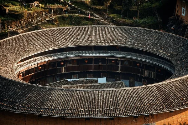 Edificio Tradicional Tulou Las Viviendas Únicas Hakka Fujian China —  Fotos de Stock