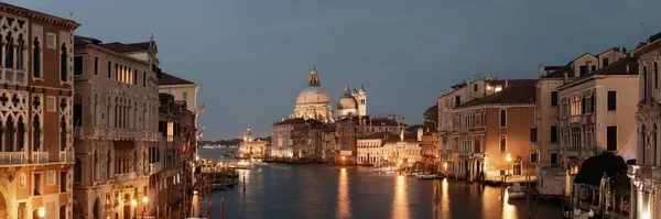 Gran Canal Venecia Por Noche Italia Panorama — Foto de Stock