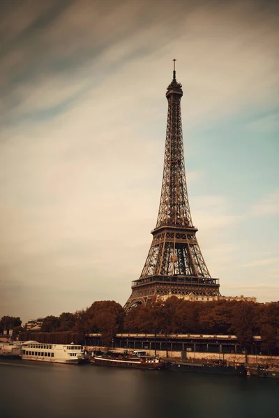 Rio Sena Com Torre Eiffel Paris França — Fotografia de Stock