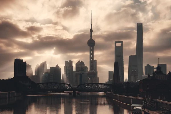 Shanghai morning with sunny sky — Stock Photo, Image