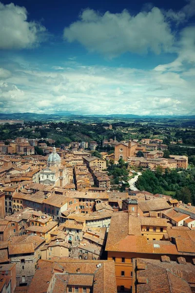 Middeleeuwse Stad Siena Uitzicht Het Dak Met Historische Gebouwen Italië — Stockfoto