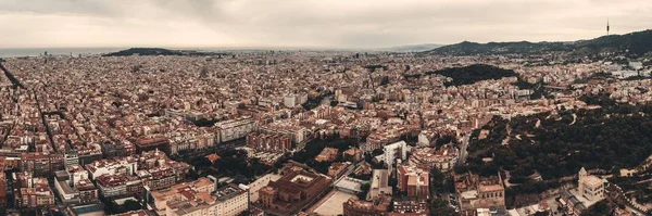 Barcelona Skyline Flygfoto Med Byggnader Spanien — Stockfoto