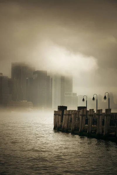 New York City Innenstadt Nebel — Stockfoto